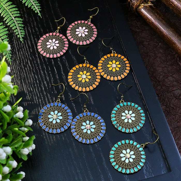 Multicolor Vintage Boho Tear Drop Earrings