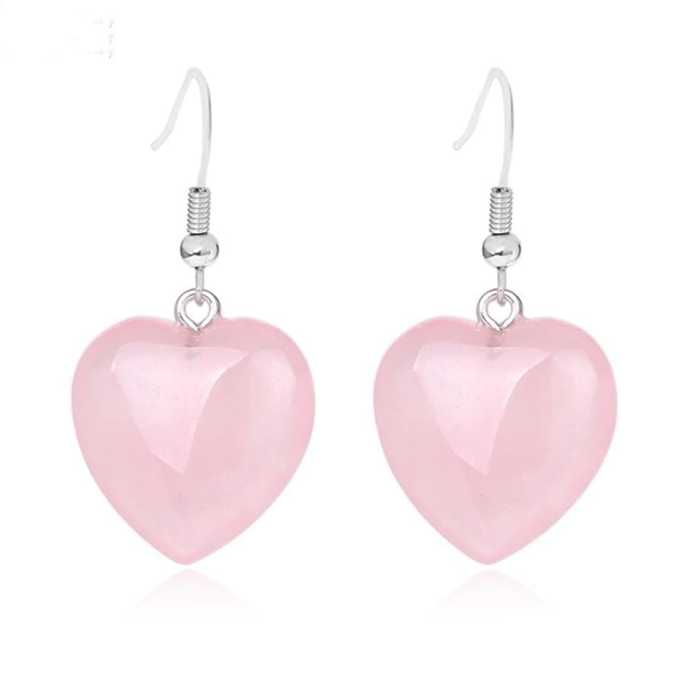 Natural Stones Heart Drop Earrings