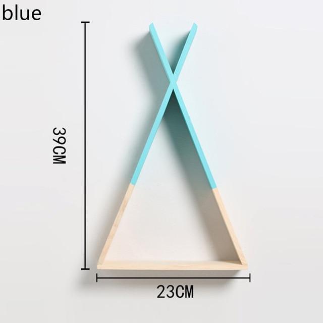 Color Dipped Wooden Triangle Wall Shelf by Veasoon
