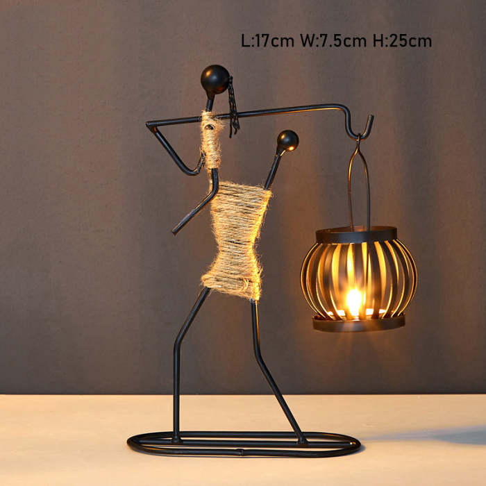 Retro Iron Candle Holder