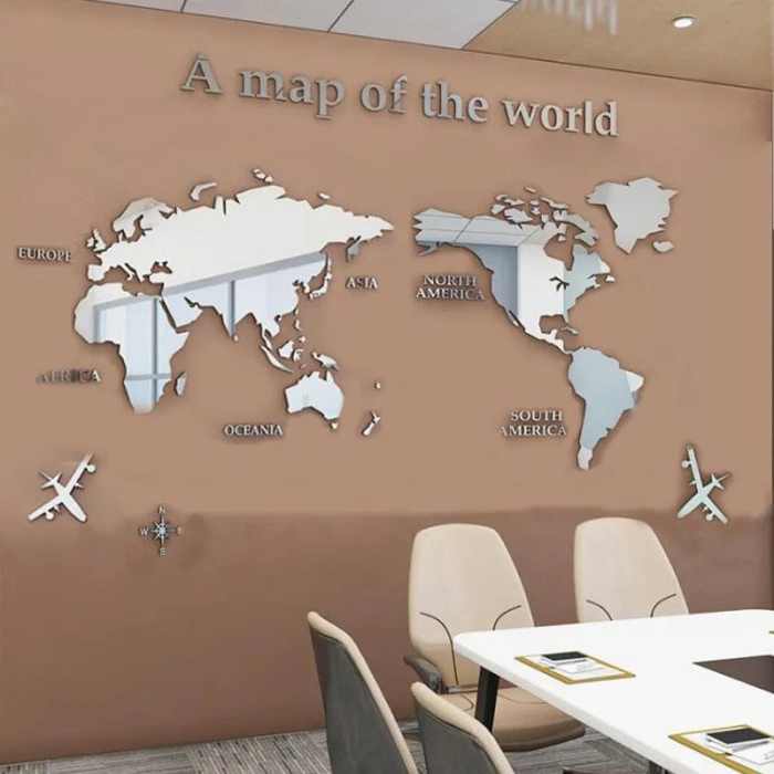 3D World Map Wall  Stickers by Veasoon