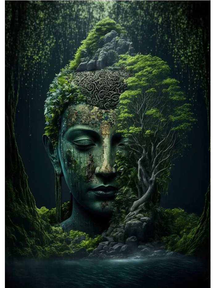 Buddha In Nature Canvas by Veasoon