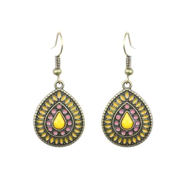 Multicolor Vintage Boho Tear Drop Earrings