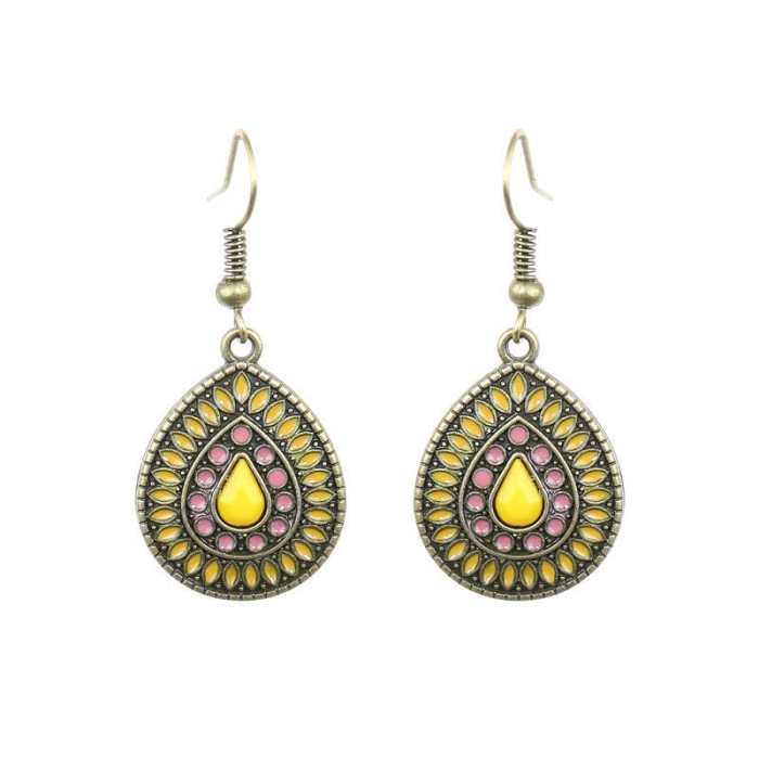 Multicolor Vintage Boho Tear Drop Earrings