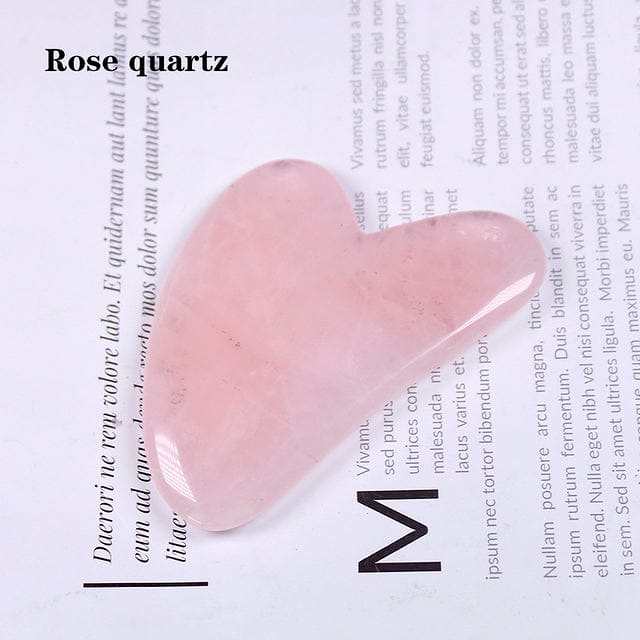 Gua Sha Heart Shaped Crystal Quartz by Veasoon