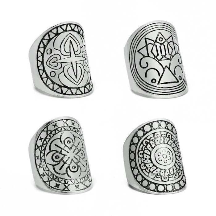 Ancient Goddess Plated Ring Set 4pcs
