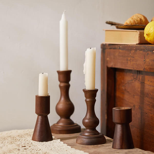 Vintage Wooden Candle Holder