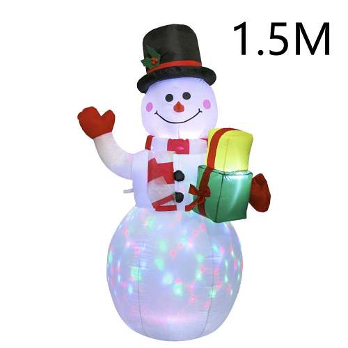 Glowing Christmas LED Santa and Snowman Inflatables by Veasoon