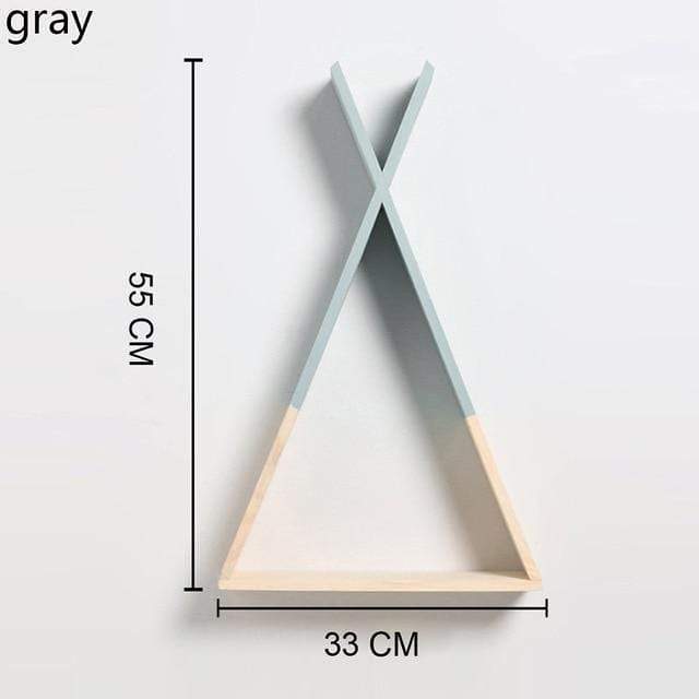 Color Dipped Wooden Triangle Wall Shelf by Veasoon