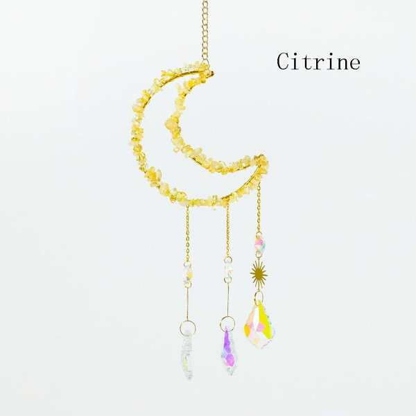 Natural Crystal Moon-Shaped Suncatcher by Veasoon