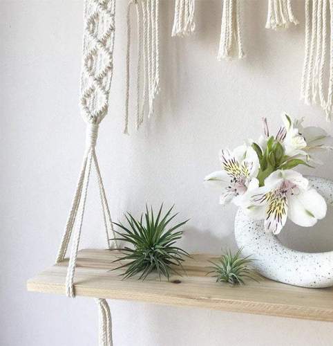 Macrame Hanging Shelf by Veasoon