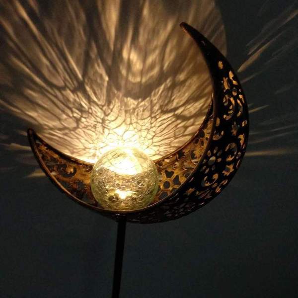 Solar Powered Crescent Moon Garden Light by Veasoon