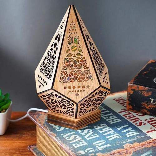 Wooden LED Projection Bohemian Night Lamp by Veasoon