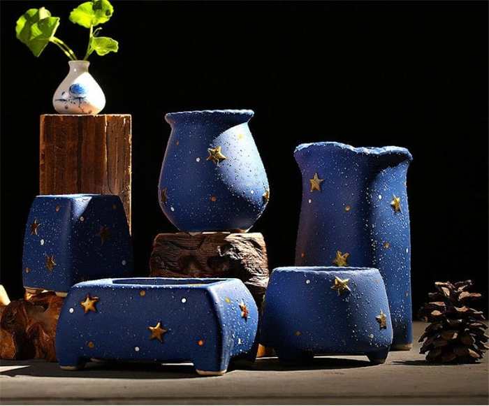 Handmade Starry Design Plant Pots by Veasoon