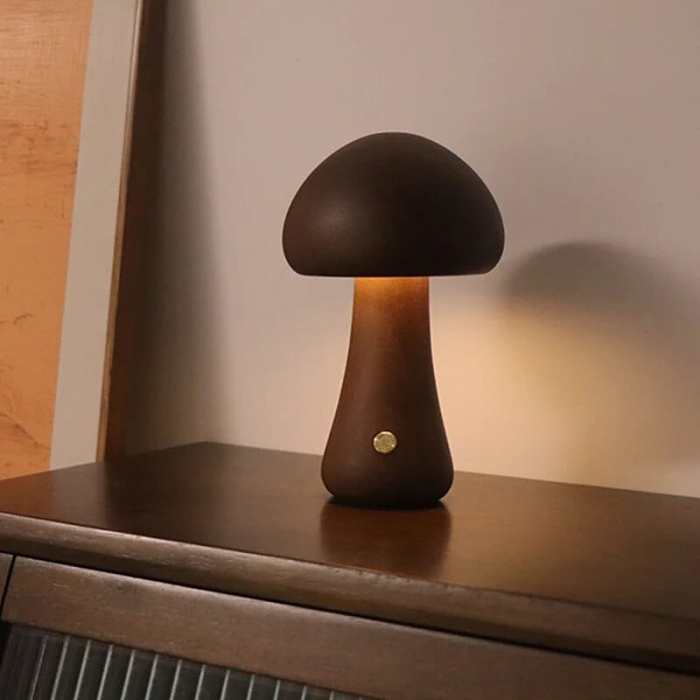 Wooden Mushroom Lamps by Veasoon