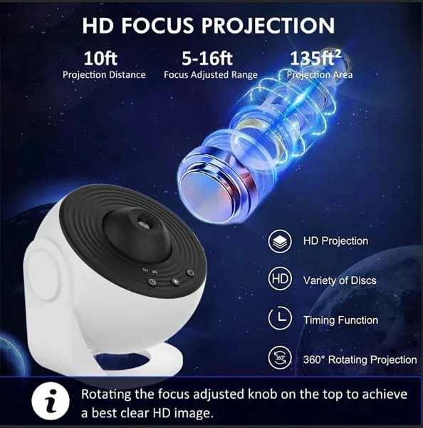 Galaxy Projector Home Planetarium w/ 12 Films by Veasoon