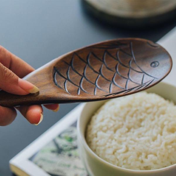 Wooden Fish Rice Spoon by Veasoon