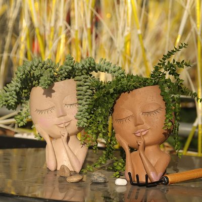 Lady Zen Face Planter by Veasoon