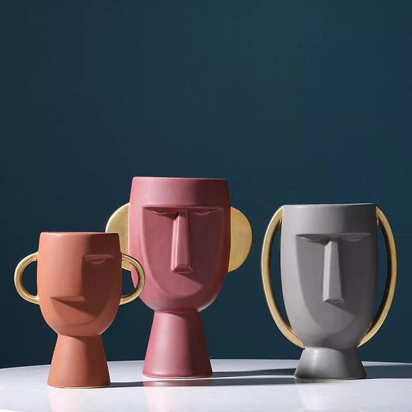 Abstract Face Flower Vase by Veasoon