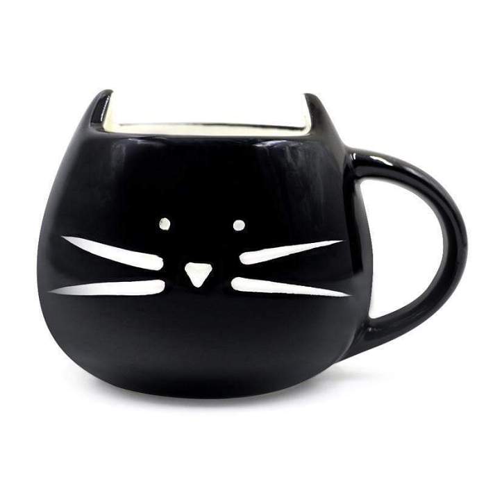 Cute Cat Coffee Mug With Spoon by Veasoon