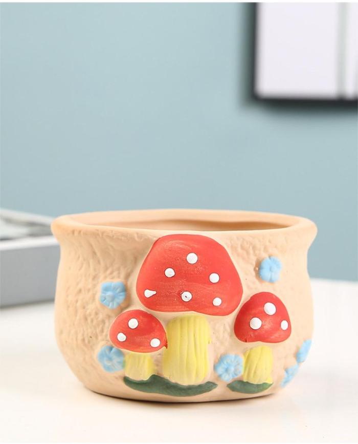 Cute Mushrooms Planter Pot by Veasoon