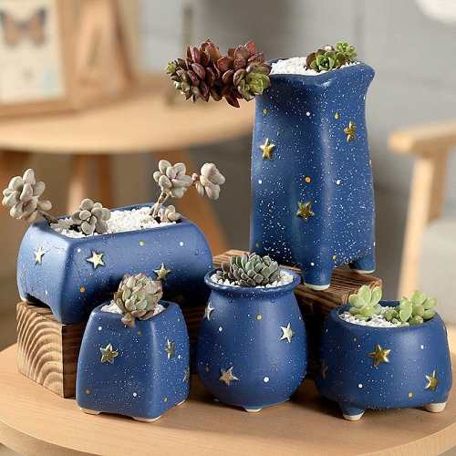 Handmade Starry Design Plant Pots by Veasoon