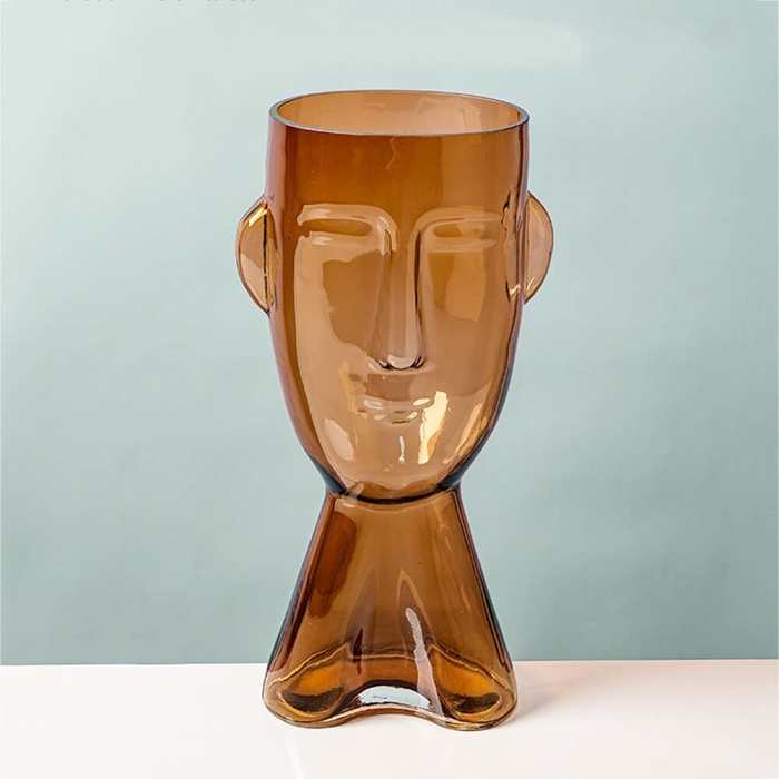 Abstract Human Face Flower Vase by Veasoon