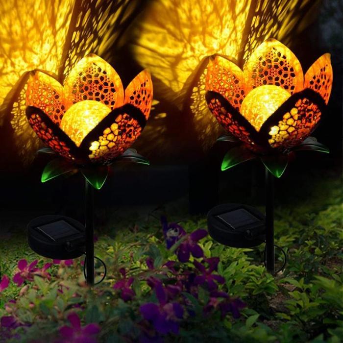 Solar Flower Crackle Garden Light by Veasoon