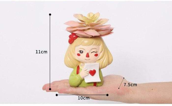 Little Blonde Girl Flower Pot by Veasoon