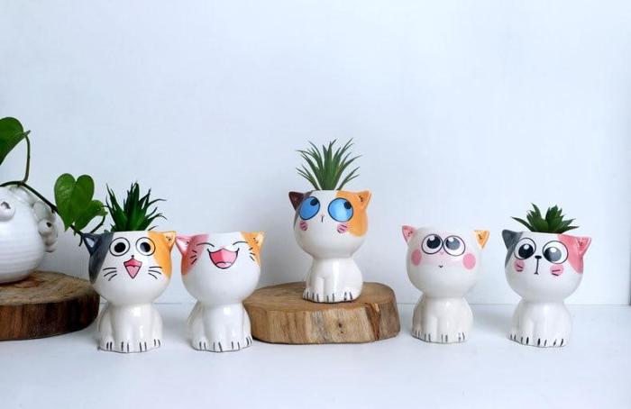 Cartoon Cat Flower Pots by Veasoon