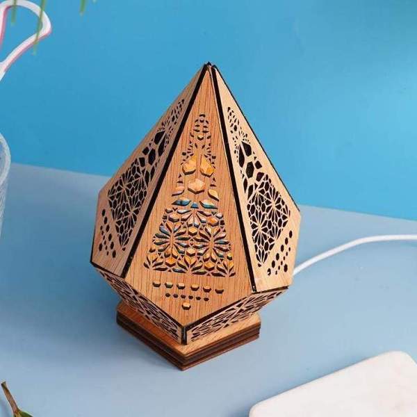 Wooden LED Projection Bohemian Night Lamp by Veasoon