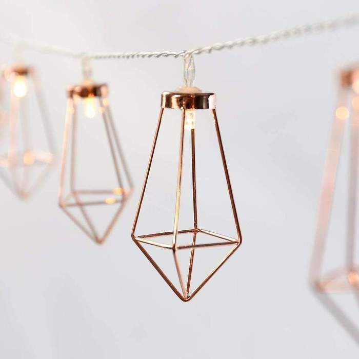 Geometric Copper Fairy Lights by Veasoon