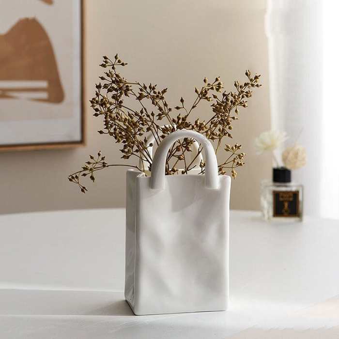 White Bag Porcelain Vase by Veasoon