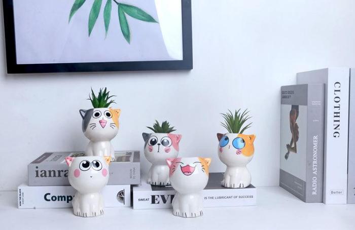 Cartoon Cat Flower Pots by Veasoon