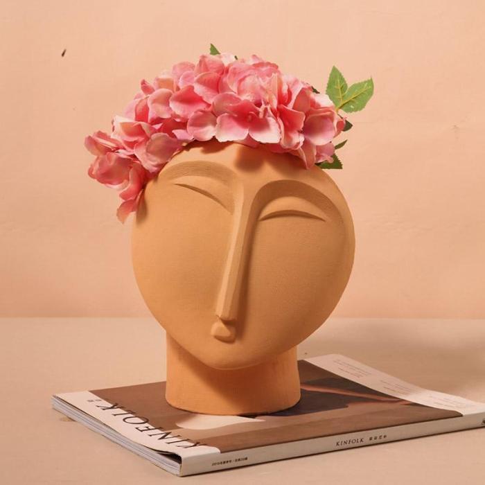 Abstract Face Flower Pot by Veasoon