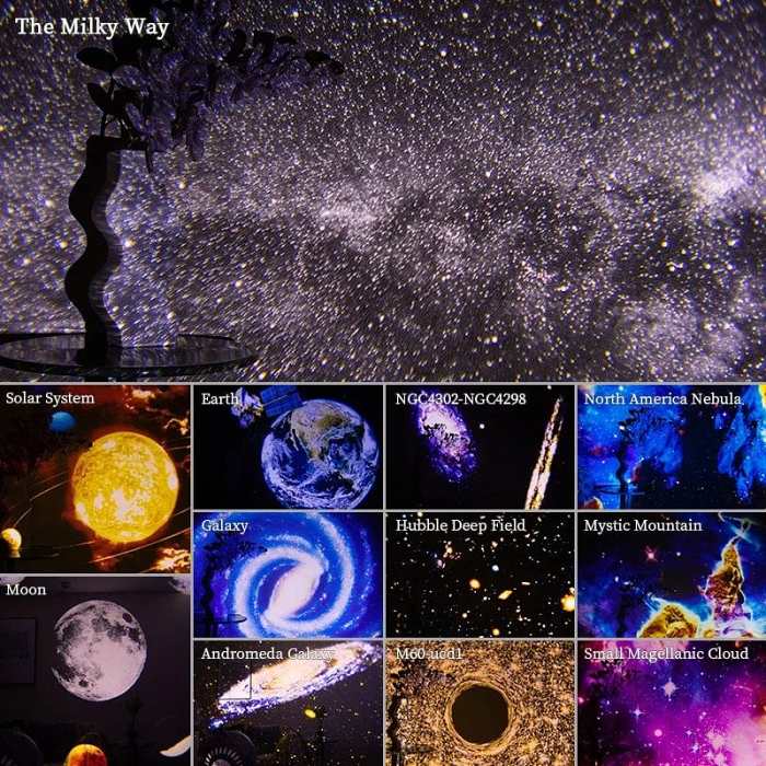 Galaxy Projector Home Planetarium w/ 12 Films by Veasoon