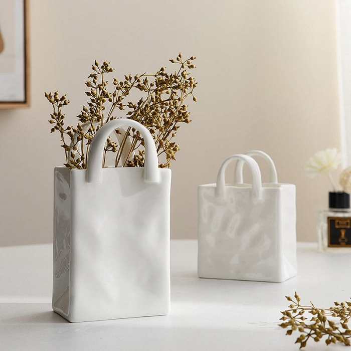 White Bag Porcelain Vase by Veasoon