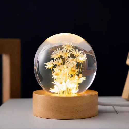 Botanical Bloom Sphere Night Light by Veasoon