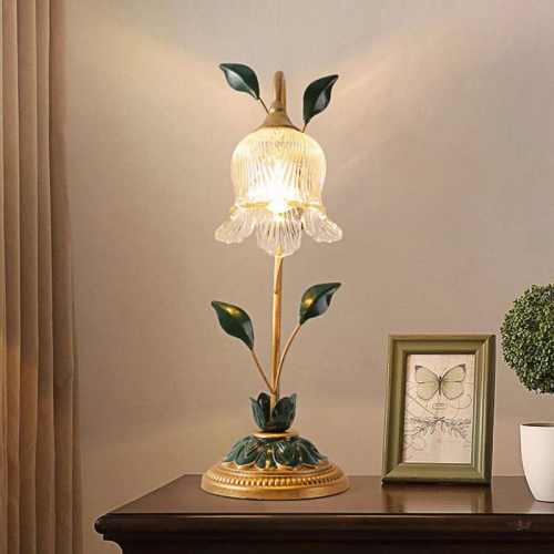 Vintage Rose Flower Table Lamp by Veasoon