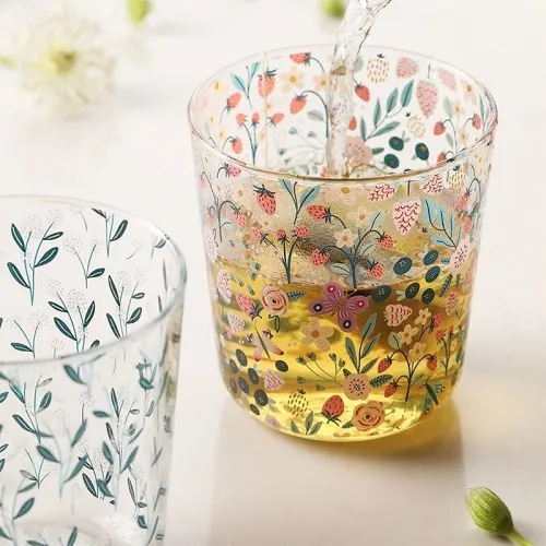Cute Forest Design Glass Cups by Veasoon