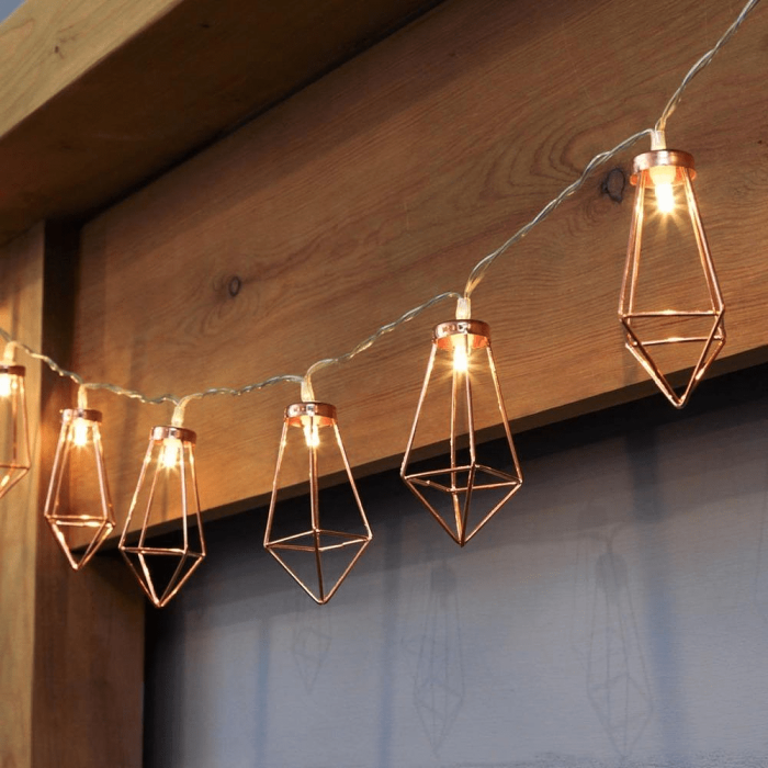 Geometric Copper Fairy Lights by Veasoon