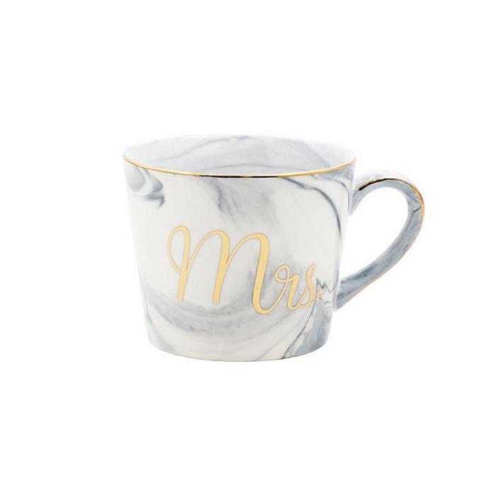Mr and Mrs Marble Ceramic Mug by Veasoon