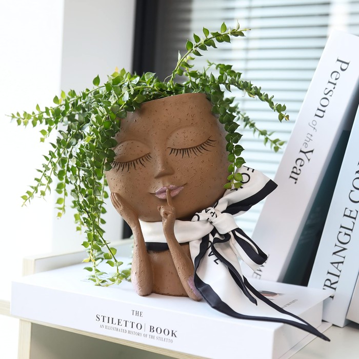 Lady Zen Face Planter by Veasoon