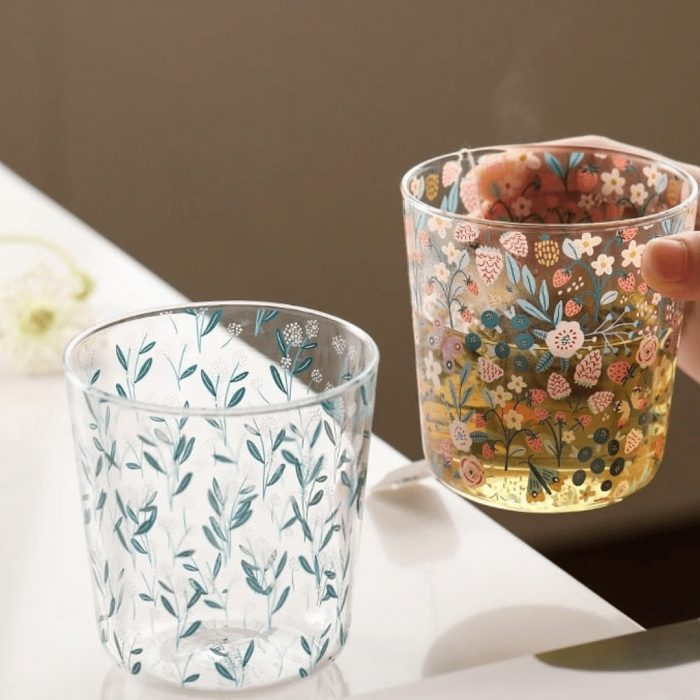 Cute Forest Design Glass Cups by Veasoon