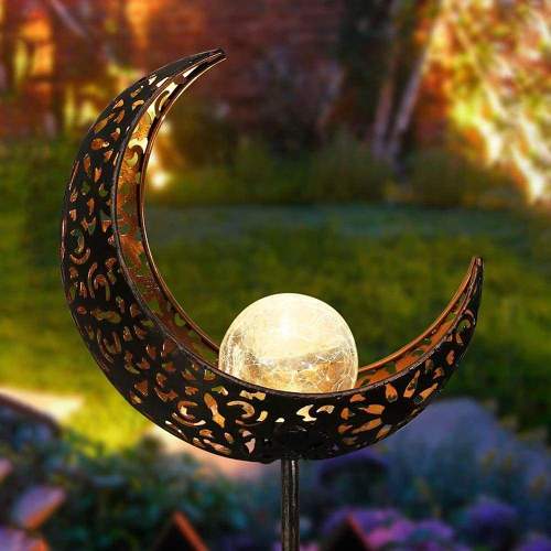 Solar Powered Crescent Moon Garden Light by Veasoon