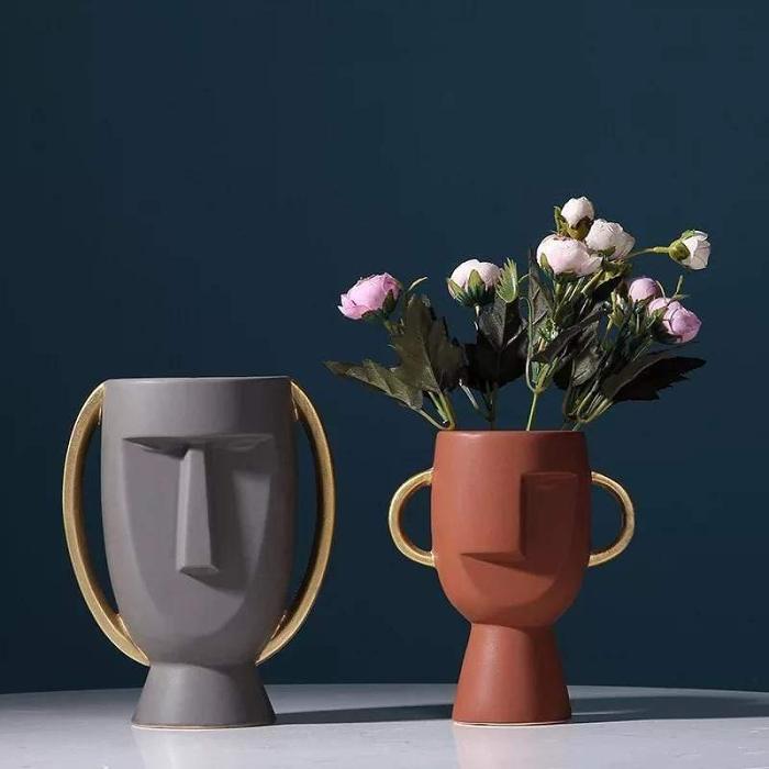 Abstract Face Flower Vase by Veasoon