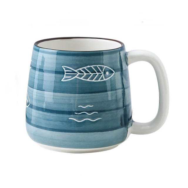 Ocean Hand Painted Ceramic Mug by Veasoon