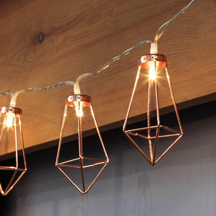 Geometric Copper Fairy Lights by Veasoon