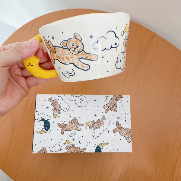 Hand Painted Moon Ceramic Mug by Veasoon