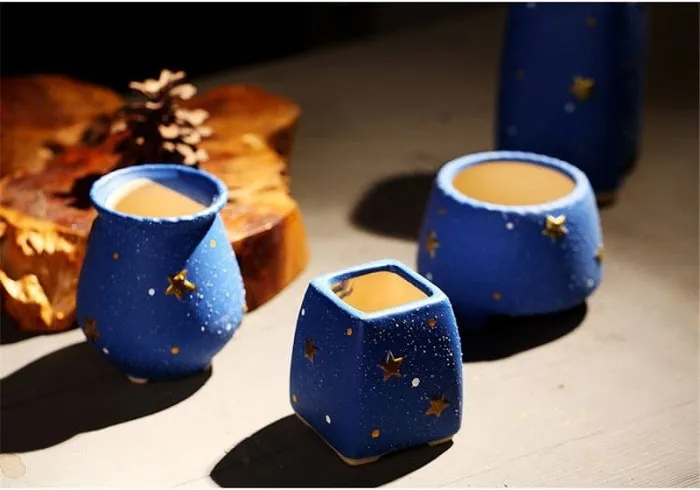 Handmade Starry Design Plant Pots by Veasoon